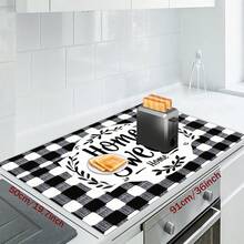 1 pezzo Copri fornello con motivo dolce di casa, resistente ai graffi e al calore, adatto per fornelli elettrici in vetro, copri fornelli, copri asciugatrici, asse da stiro, macchine da caffè e altri elettrodomestici domestici, decorazione per la cucina di casa, feste di vacanza, regali per coppie, il miglior regalo per gli amici, facile da pulire, senza elettricità.