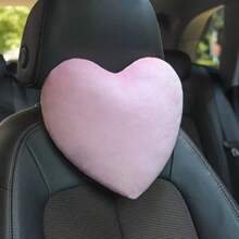 1pc Heart-Shaped Plush Car Neck Pillow, Creative Comfortable Neck Support Cushion For Driving