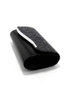 黑色女士晚装包信封设计派对婚礼女孩手提包带链条单肩包天鹅绒时尚钱包