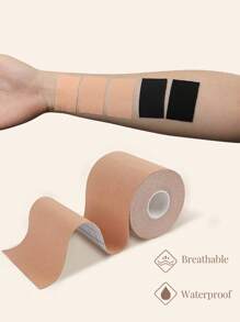 1 Rolo de Fita Levantadora de Seios - Fita Adesiva Invisível para Levantar o Busto, Tecido Respirável e Elástico, Fita Adesiva de Sutiã para Vestidos Sem Alças e Costas Nuas, Tamanhos A-G, Fita Levantadora de Peito Reutilizável