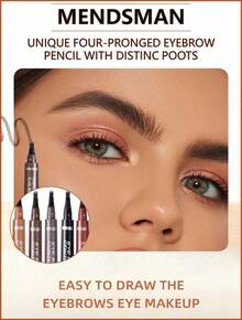 [MENDSMAN] Fine 4 - Pronged Eyebrow Pencil. Delivers Natural 3D Brow Makeup, Is Waterproof, Sweat - Proof, Non - Smudging. Easy To Use For Distinct Brows, Makes A Great Gift For Women, And For Valentine's Day - 5#自然黑 - 查看 8