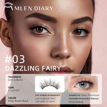 MLEN DIARY [Soft Magnetic] MLen Diary Magnetic Eyelash Case - Reusable Soft Magnetic Eyelashes, No Glue & Eyeliner, Waterproof, Lightweight Natural Look, 10-12mm, Includes Pouch & Brush, Magnetic Eyelashes Reusable
