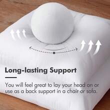 Relleno de almohada súper suave con fibra virgen de silicona, 1 o 2 o 4 o 6 piezas de inserto de almohada decorativa para cama, relleno de almohada cómodo para cojines de sofá o almohadas, varios tamaños: 40 * 70, 40 * 75, 40 * 80, 40 * 90, 40 * 105, 40 * 135, 40 * 150 - Blanco - Ver 4