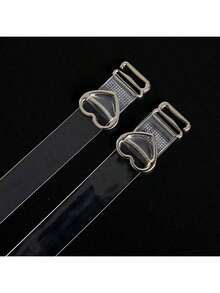 2 pares de tirantes transparentes con detalle de anillo con forma de corazón - Multicolor - Ver 2