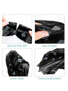 狗粪袋，每包300个/20卷厚狗粪袋，专为带狗散步时使用而设计，防止宠物排泄物泄漏（包括20/10/1容量所有尺寸）适用于食物垃圾、垃圾、花园垃圾、动物垃圾、婴儿垃圾、厕所垃圾。 - 黑色 - 查看 7