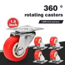 4-Piece Set Of Heavy-Duty Rotating Wheels, Rotating Wheels With/Without Brakes, Furniture Hardware Accessories, Rotatable Wheels With Lock Brakes, Suitable For Tables, Chairs, Furniture, Equipment Storage Boxes, Office Cabinets - Black - View 12