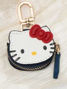 Sanrio 可爱卡通 Hello Kitty 钥匙扣，优质 PU 皮革包袋饰品，3D 蝴蝶结，适合女士的可爱礼物，生日圣诞派对礼物，适用于钱包、配件收纳车内配件 Goth Y2k