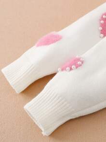 Girls Sweater Pullover, Cute Casual Autumn/Winter New Warm Knitted Long Sleeve Round Neck Sweater For Toddler, Little & Big Girls