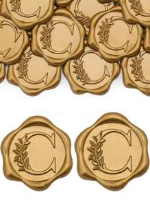 30/50pcs Letter Wax Seal Stickers, Gold Foil Self-Adhesive Wax Seal Stickers, Envelope Sealing Stickers, Gold Foil Stickers, Suitable For Thanksgiving Cards/Gift Wrapping/Wedding Engagement Party Invitations, Birthday Parties, Christmas And Other Occasions. - Bronze - View 35