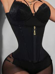 1 pieza Faja reductora con cremallera Corsé de alta compresión Moldeador corporal para mujer Shapewear Control de abdomen Faja