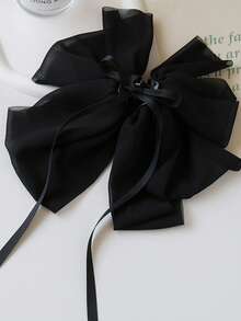 1 件格子丝带蝴蝶结发夹，优雅别致的时尚发夹，适合日常佩戴、休闲、派对、通勤、度假、服装搭配发饰女士爪夹秋季配饰