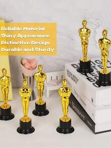 1/3 金奖奖杯、金奖雕像、6 个迷你奖杯、塑料奖杯，适用于比赛、活动、体育、派对装饰、颁奖典礼和答谢礼物 - 金色 - 查看 2