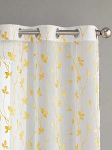 1 Stück bestickter transparenter Vorhang, weicher transparenter Vorhang, perforierter transparenter Vorhang, ösenförmiger transparenter Vorhang, halbtransparenter, filternder Vorhang, geeignet für Zuhause oder Büro, einfarbiger Vorhang im Landhausstil für Wohnzimmer, Schlafzimmer, Balkon, Heimdekoration