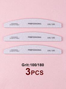 3/5/10支装灰色专业新月形指甲锉，双面修甲工具，80/80、100/100、100/180、180/240目砂纸 - 淺灰色 - 查看 18