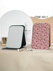 Espejo de vanidad portátil, plegable, ligero, ultra delgado, espejo de mano conveniente, de cuero de PU, adecuado para múltiples ocasiones y todo tipo de personas, espejo compacto plegable para llevar, obsequios, viajes, artículos baratos, artículos esenciales de viaje - Multicolor - Ver 10