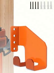 Soporte para herramientas de uso intensivo - Gancho para soplador de hojas, estante de pared de metal extra grande de uso intensivo, con orificios pretaladrados, para garaje, taller, uso profesional y doméstico, ahorro de espacio, organizador de motosierra (negro), organización de herramientas, diseño resistente, construcción duradera, coleccionista de herramientas, estantería de almacenamiento