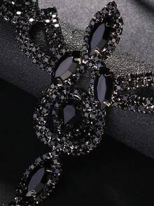 1件装新款夸张水晶黑面膜，欧美风化妆派对配饰，适合女士