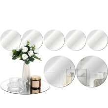 20/30cm Diameter Mirror Tray Circle Pads - 2mm Extra Thick Silver Acrylic Table Decor For Wedding Centerpieces, Sparkling Reflective Surface For Christening Displays, Party Table Candle Holders & Christmas Decor, Non-Adhesive Jewelry Store Display Trays, Pack Of 1/3/5PCS Options, Premium Home Decor Accents Mirror Wall Wall Decor Room Decor Wall Mirror Mirror For Room Bathroom Decor Living Room Decor