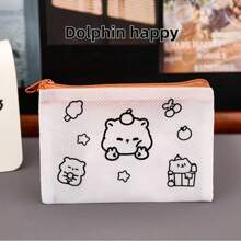 1 bolsa de moedas com estampa de capivara para a volta às aulas, bolsa pequena infantil de tecido não tecido feita à mão, porta-cartões de alta qualidade, bolsa para armazenamento de pintura, colorir faça você mesmo, melhorar a habilidade prática, pintar sua própria bolsa de armazenamento