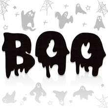 3 Pcs Halloween BOO Wood Sign Decorations Hanging Halloween Door Sign Halloween Hanging Plaques For Halloween Party Haunted House Outdoor Indoor Home Door Wall Decor Home Decor Halloween Decor Fall Decor Room Decor - Multicolor - View 1