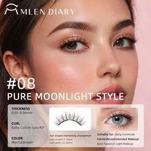 MLen Diary Magnetic Eyelash Case - Reusable Soft Magnetic Eyelashes, No Glue & Eyeliner, Waterproof, Lightweight Natural Look, 10-12mm, Includes Pouch & Brush, Magnetic Eyelashes Reusable - Natural Lashes - View 15