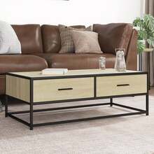 Couchtisch Sonoma-Eiche 100x50x35 cm Holzwerkstoff und Metall - Braun - Übersicht 1