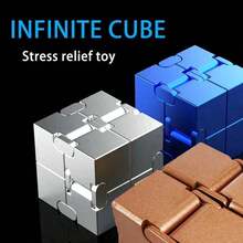 便携式迷你指尖魔方新版指尖玩具 - 金属无限魔方 Prime 用于缓解压力和焦虑/注意力缺陷多动症 超耐用感官礼物 适合成人和青少年的圣诞节和生日礼物 - 彩色 - 查看 2