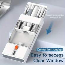 22 合 1 多功能清洁套装带毛刷笔 | 适用于数码相机、耳机、手机、笔记本电脑和键盘（便携式收纳盒）/ 20 合 1 清洁套装/ 10 合 1 清洁工具相机平板电脑屏幕耳机清洁刷键帽拉拔器