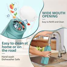 610ml Collapsible Water Bottles Upgrade Foldable Water Bottle  Reusable Lightweight LeakProof Silicone Water Bottles 20.6oz For Travel Gym Hiking Office Camping Outdoor Sport Green,9744237