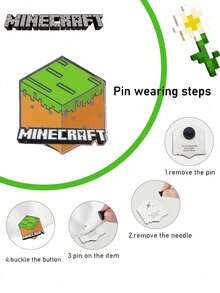Microsoft Minecraft 我的世界苦力怕金属胸针珐琅徽章 1个 我的世界周边个性化创意徽章 时尚趣味收藏品 时尚别针饰品 可爱配饰别针 可用于外套、包包、布艺铅笔盒、连衣裙等 实用生日礼物 官方授权 - 綠色 - 查看 5
