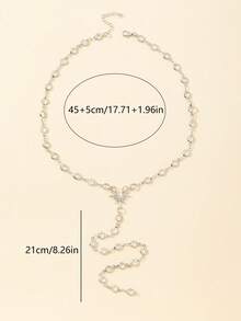 1pc Gold/Silver Transparent Glass Star Sexy Long Y-Necklace, Bling Bling Pendant Decor, Suitable For Daily Wear, Date, Party, Holiday, Anniversary, Birthday Gift, Elegant, Refined, Minimalist, Luxury, Cute - Silver - View 5