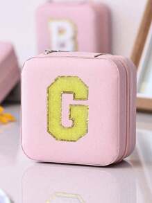 1 件多功能 Ins 风格便携式珠宝收纳盒，带拉链，天鹅绒和 PU 材质，多层，可容纳戒指、耳环、项链和其他配饰，适合女士返校收纳整理器旅行必需品返校宿舍收纳秋季装饰 - 粉色 - 查看 14