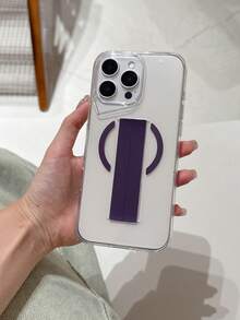 1pc Transparent Phone Case, Anti-Drop Camera Hole Wrist Strap, Business Minimalist Design, Suitable For Gifting, Outdoor Travel, Parties, Anti-Lost, Good For Photography, Compatible With IPhone 11 To 16 Series Waterproof Shockproof Scratch Resistant - Purple - View 2
