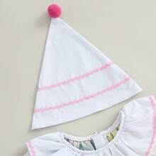 0-5 Years Kids Toddler Baby Boy Girl Clown Costume Halloween Outfits Contrast Color Long Sleeve Jumpsuit And Hat 2Pcs Clothes Set Funny Clown Dress Up Cosplay Costume - 黃色 - 查看 4