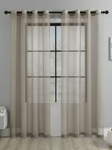 1 Pieza De Tul Transparente De Color Sólido Para Decoración De Ventana Del Dormitorio Y Sala De Estar