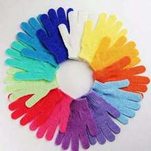 Guantes de cepillo de baño exfoliantes de nailon, guantes exfoliantes de doble cara para belleza, Spa, masaje, depurador de ducha de piel QZJC - 10 piezas de colores aleatorios - Ver 5
