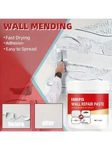 Home Decor Wall Repair Paste Kit - No Experience Needed, Easy To Apply And Sand For Smooth Wall Restoration, Waterproof And Anti-Crack, Convenient Installation - Multicolor - View 9
