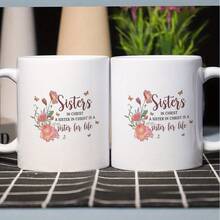 11 Oz Coffee Mug - In Christ's Life Jesus Bible Quotes With Flower And Design, Microwave And Dishwasher, Inspirational Women, Wives, Moms, Best Friends (Birthday, Mother's Day), Elegant Font Durable Beverage Cup - Pink - View 5