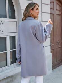 Damen Jacke mit einfarbigem Knopfkragen, geeignet für den täglichen Gebrauch, Urlaub, Reisen, Herbst/Winter, dick