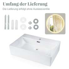 homefire Washbasin Bathroom Countertop Washbasin Oval Ceramic Countertop Basin Bathroom Wash Bowl Nano-Coating Top With Lotus Effect White Wash Area Small 41x33x14.5cm Guest WC Bathroom Accessories - White - View 10