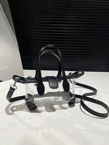 Nuevo bolso de mano de mujer de material de PVC tipo gelatina, bolso tipo dumpling de gelatina, bolso de moda tipo tote, con correa de hombro ajustable y transparente, adecuado para salidas diarias, reuniones con amigos, sesiones de fotos, gran recomendación de regalo