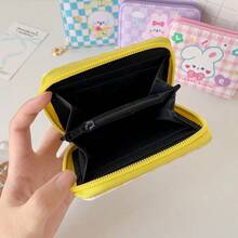 INS风韩国卡通熊短款零钱包女生学生证件卡包多卡位拉链钱包女钱包迷你钱包零钱包卡片包钱包钥匙扣钱夹
