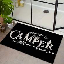 1pc Camper Welcome Doormat, Made Of Polyester - Bedroom Carpet, Entryway Rug, Suitable For Home Decor, RV Entrance Mat, Room Accessories, Living Room, Study, Bedside, Sofa, Balcony Bathroom Kitchen Decor Kitchen Rug
