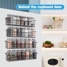 Spice Rack Organizer Wall Mount, Spice Organization Storage Shelf For Cabinet Door,  Wall Spice Rack Saving Space For Kitchen - Gói Bạc-4 - Xem 6