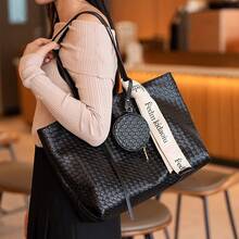 Women Tote Bags - 編織黑 - 查看 5