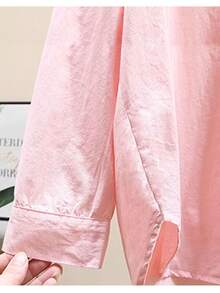 قميص كاجوال من البوليستر بطبعة الليمون والصوليد سهل الارتداء مناسب للاستخدام اليومي خلال الربيع والصيف والخريف والشتاء، قطعة واحدة