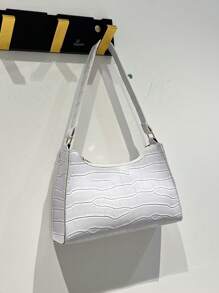 1 件复古鳄鱼纹腋下手提包，时尚百搭女士单肩包