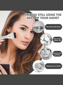 4-Piece Base Makeup Tool Set, Foundation Make-Up Mixing Palette, Color Mixing Stick, Flat Head Foundation Make-Up Brush, Powder Puff, Makeup Artifact, Makeup Accessories Set For Mixing And Preserving Cosmetics - Multicolor - View 9