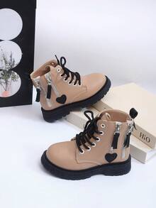 Creative Personalized Fashion Zipper Street Style New Versatile Color Block Boots - Camel - View 2