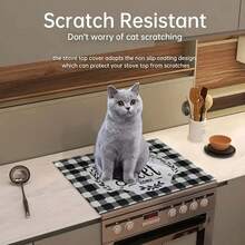 1 pezzo Copri fornello con motivo dolce di casa, resistente ai graffi e al calore, adatto per fornelli elettrici in vetro, copri fornelli, copri asciugatrici, asse da stiro, macchine da caffè e altri elettrodomestici domestici, decorazione per la cucina di casa, feste di vacanza, regali per coppie, il miglior regalo per gli amici, facile da pulire, senza elettricità.